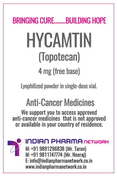 HYCAMTIN (topotecan hydrochloride) For Injection Price In Delhi India.