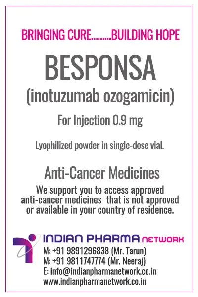 BESPONSA (inotuzumab ozogamicin) for injectioninjection price in India UK