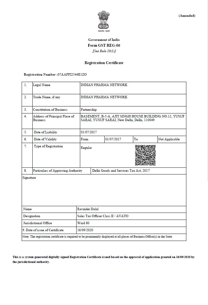 IPN Pharma Certified Company in Delhi India