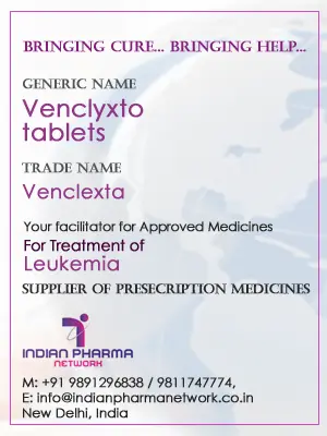 Venetoclax tablets price, VENCLEXTA available in India and overseas.